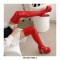 Round Toe Over The Knee Chunky Heels Side Zipper Platforms Super Sexy Patent Boots - Red