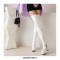 Round Toe Over The Knee Chunky Heels Side Zipper Platforms Super Sexy Patent Boots - White
