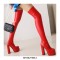 Round Toe Over The Knee Chunky Heels Pull On Platforms Super Sexy Boots - Red
