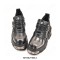 Metal Toe Platforms Gothic Punk Style Flats Buckle Straps Flame Black Loafers