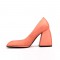 Square Toe Chunky Heels Leopard Pattern Shoes - Orange