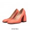 Square Toe Chunky Heels Leopard Pattern Shoes - Orange