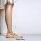 Pointed Toe Double Buckle Straps Mary Jane Elegant Flats - Beige