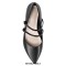 Pointed Toe Double Buckle Straps Mary Jane Elegant Flats - Black Blue