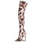 Pointed Toe Stiletto Heels Over The Knee Side Zipper Microfiber Boots - Brown