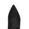 Pointed Toe Stiletto Heels Rhinestone Chain Over The Knee Thigh High Booties - Black Flock