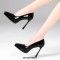 Stiletto Heels Pointed Toe Platforms Pumps Sandals - Black