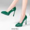 Stiletto Heels Pointed Toe Platforms Pumps Sandals - Green