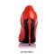 Pointed Toe Metal Decorated Stiletto Heels Snake Print Leather Pumps - Red