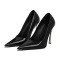 Pointed Toe Classic Curved Stiletto Heels Pumps - Black