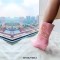 Pointed Toe Shiny Skull Ankle Highs Wedges Boots - Pink