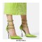 Pointed Toe Ankle Buckle Straps Curved Stiletto Heels Mary Janes Pumps - Red