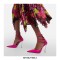 Pointed Toe Ankle Buckle Straps Curved Stiletto Heels Mary Janes Pumps - Red