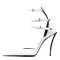 Pointed Toe Ankle Buckle Straps Curved Stiletto Heels Mary Janes Pumps - White