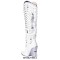 Pointed Toe Chunky Heels Rhinestones Crystals Cowboy Western Knee Highs Boots - White