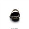 Pointed Toe Metal Decorated Stiletto Heels Silk Slingback Flats Sandals - Black