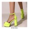 Peep Toe Ankle Buckle TStraps Platforms Chunky Heels Summer Pumps - Green