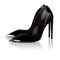 Pointed Toe Metal Decorated Stiletto Heels Silk Pumps - Black
