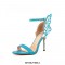 Peep Toe Stiletto Heels Butterfly Wings Dorsay Sandals - Blue