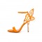 Peep Toe Stiletto Heels Butterfly Wings Dorsay Sandals - Orange