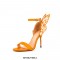 Peep Toe Stiletto Heels Butterfly Wings Dorsay Sandals - Orange