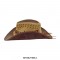 Western Native Feather Designed Cowboy Cowgirl Leather Hats - Tan