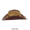 Western Native Feather Designed Cowboy Cowgirl Leather Hats - Yellow