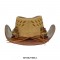 Western Native Feather Designed Cowboy Cowgirl Leather Hats - Yellow Rhinestones