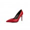 Pointed Toe Stiletto Heels Crocodile Pattern Pumps - Red