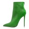 Pointed Toe Stiletto Heels Back Zipper Ankle High Booties - Green