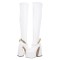 Square Toe Metal Chain Chunky Heeled Side Zipper Platforms Thigh Highs Boots - White