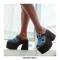 Chunky Heels Round Toe Denim Platforms Sandals - Blue