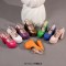 Round Toe Crocodile Pattern Chunky Heels Mary Janes Slingback Platforms Sandals - Orange Patent