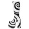 Two Tone Swirl Appliques Round Toe Side Zipper Platforms Chunky Heels Knee Highs Boots - Black White