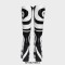 Two Tone Swirl Appliques Round Toe Side Zipper Platforms Chunky Heels Knee Highs Boots - Black White