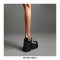 Round Toe T Straps Cute Hearts Decorated Mary Janes Chunky Heels Pumps - Black