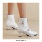 Pointed Toe Leopard Kitten Heels Ankle High Buckle Straps Zipper Spring Boots - Black