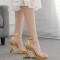 Peep Toe Twist Strange Heels Ankle Buckle Straps Sexy Summer Sandals - Gold
