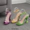 Peep Toe Twist Strange Heels Ankle Buckle Straps Sexy Summer Sandals - Gold