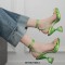 Peep Toe Twist Strange Heels Ankle Buckle Straps Sexy Summer Sandals - Green