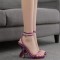 Peep Toe Twist Strange Heels Ankle Buckle Straps Sexy Summer Sandals - Purple