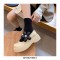 Round Toe Cute Flowers Mary Janes Platforms Lolita College Loafers - Beige