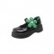 Round Toe Cute Flowers Mary Janes Platforms Lolita College Loafers - Black