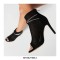 Peep Toe Stiletto Heels Fletwork Spring Ankle Highs Rhinestones Straps Summer Sandals Pumps - Black