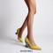 Pointed Toe Strange Butterfly Heels Patent Pumps - Yellow
