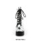 Round Toe Chunky Heels Side Zipper Platforms Ankle Highs Chain Decorated Punk Boots - Silver