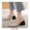 Square Toe Chunky Heels Chain Straps Mary Janes Shoes - Apricot