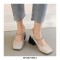 Square Toe Chunky Heels Chain Straps Mary Janes Shoes - Apricot