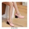 Square Toe Chunky Heels Chain Straps Mary Janes Shoes - Pink