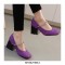 Square Toe Chunky Heels Chain Straps Mary Janes Shoes - Purple